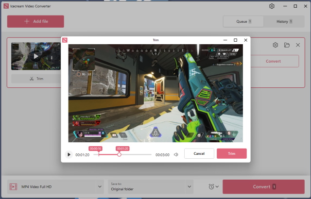 వీడియోలను ట్రిమ్ చేయండి - ఐస్క్రీమ్ వీడియో కన్వర్టర్